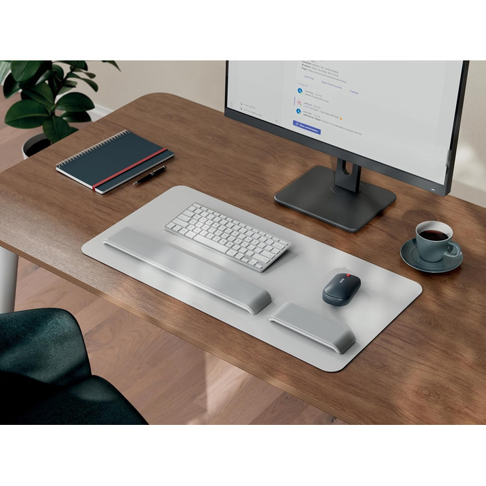 Leitz Велике ігрове килимк для миші, сірий, 100 x 40 см, з антиковзаючим покриттям, для офісу та геймінгу