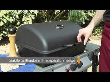 Газовий гриль Clatronic GG 3590 з 2 зонами нагріву, індивідуальним регулюванням температури, решіткою для грилю та підігріву, зручним кошиком для зберігання та великим відсіком для газового балона