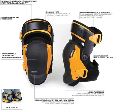 TOUGHBUILT TB-KP-G3 наколінники з гелевою вставкою для стабілізації, чорні