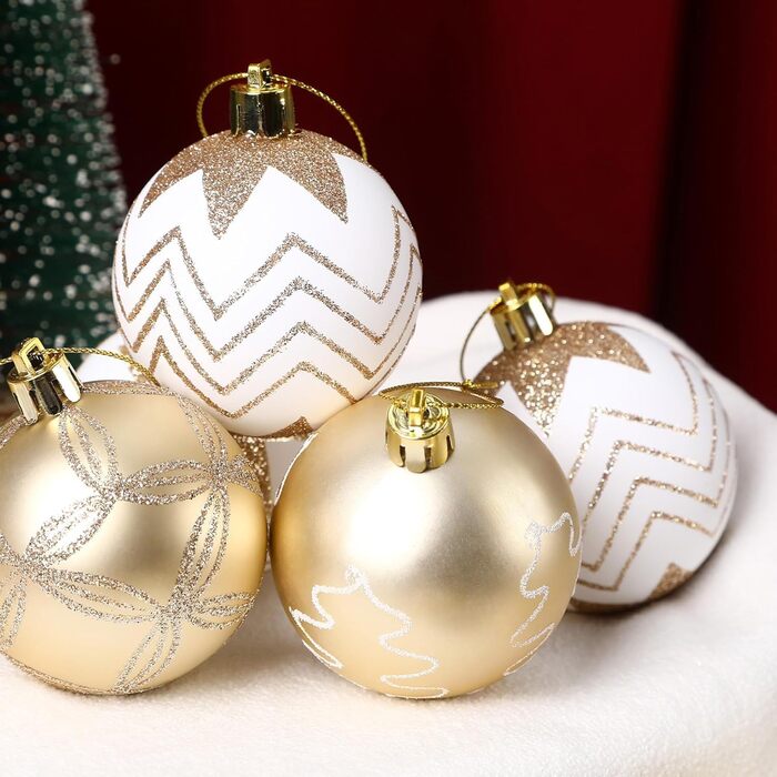 Набір прикрас для ялинки Shareconn 30 шт. 60 мм (Червоний & Золотий)