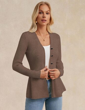 Жакет Grace Karin для жінок, теплий, без рукавів, з V-подібним вирізом, кардиган, коричневий (XXL)