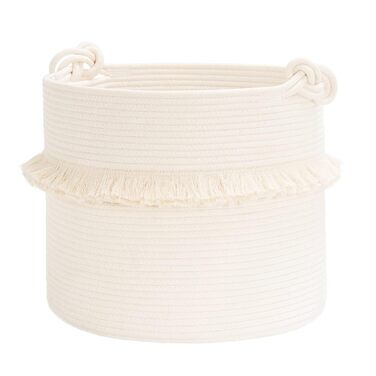 CherryNow Large Woven Storage Baskets – 40.6 x 33 cm Cotton Rope, Decorative Basket for Kids' Rooms, Toys, Blankets, and Laundry, Cute Tassel, Kids Room Decoration