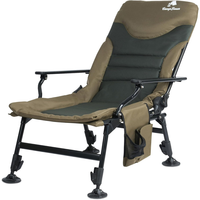 Крісло розкладне CampFeuer Angelstuhl для кемпінгу, риболовлі та відпочинку на природі (оливково-зелений)