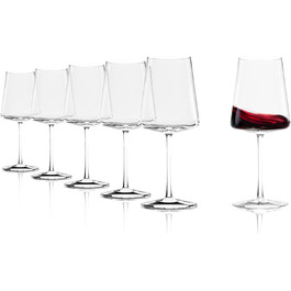 Stölzle Lausitz Bordeaux Glasses Power 6-Piece Set 650 ml – High-quality wine glasses ideal for Bordeaux – Modern Bordeaux bowls made of crystal glass for maximum flavor development – Dishwasher & impact resistant