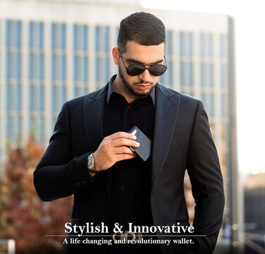 Чоловіче портмоне SERMAN Brands: тонке, RFID-захищене, мінімалістичне - чорне, темно-сіре