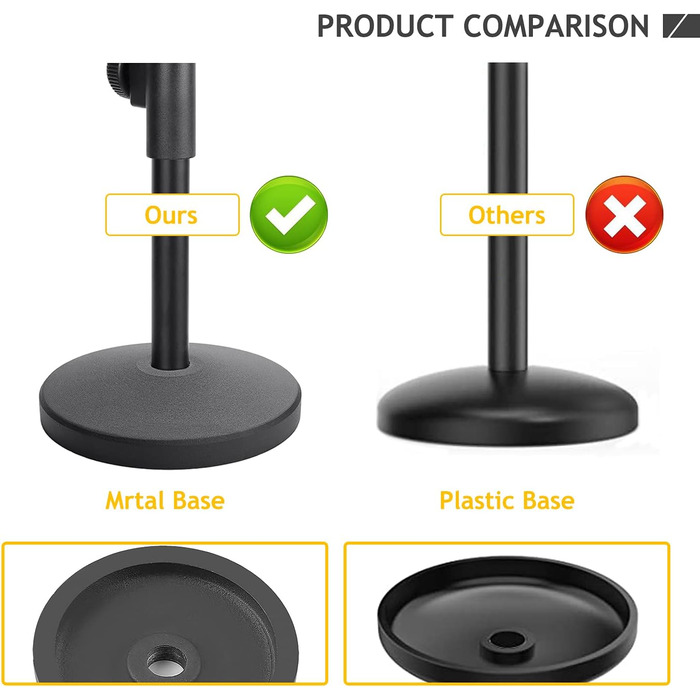 Підставка для мікрофона AT2020 з поп-фільтром та вітрозахистом для Audio Technica AT2020V AT2020USB+ AT2035 ATR2500X (Металева підставка для мікрофона AT2020)