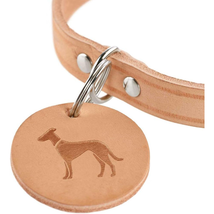 Нашийник для собак HUNTER AALBORG, чорний, міцне шкіряне обплетення, для спорту та повсякденного використання, з шкіряним брелоком, Made in Germany, розмір 32