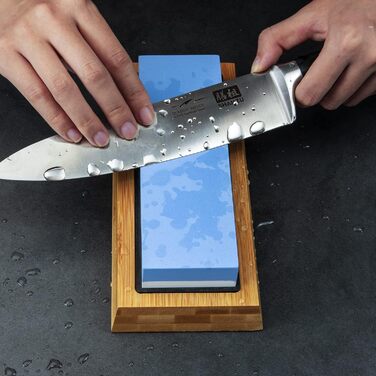 Набір для заточування ножів 2 в 1 SHAN ZU: Schleifstein (1000/5000) + Abziehstein, з керівництвом кута та силіконовою основою