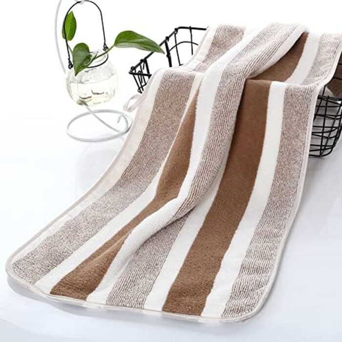М'які рушники з мікрофібри SOFTBATFY, 4 шт., 35.6 x 76.2 см, швидковисихаючі – для ванної кімнати, душу, спа (смугастий дизайн Cabana)