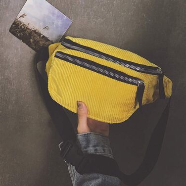 Жіноча бананка VALICLUD (2 шт.) - поясна сумка на талію, сумка через плече, зелена (жовта)