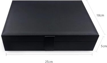 Скрінька для прикрас Honey Bear з екошкіри, чорна, для краваток, запонок, чоловіча/жіноча