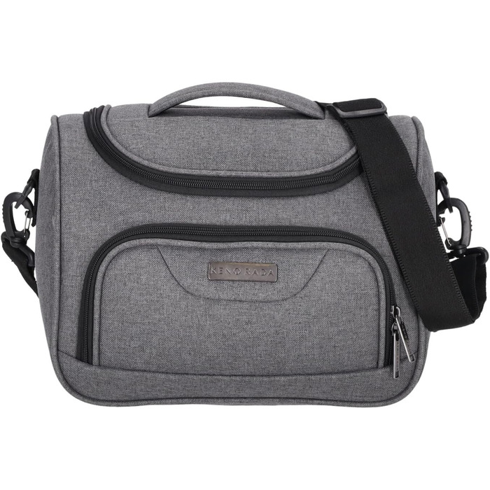 Чемодан-валіза Kenorada SoftLITE 4w, 55 см, сірий, з TSA замком | Валіза для ручної поклажі з міцного поліестеру, 4 колеса