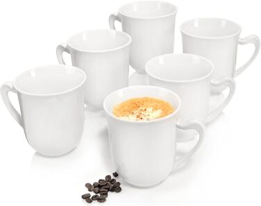 Sänger | Paris Mug Set - 6 Piece Mug Set for 6 People Made of Porcelain, Teacup with Handle for Everyday Use, Cup Set 330 ml Expandable | PREMIUM COLLECTION
