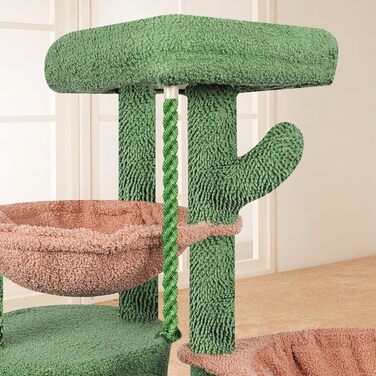 Кігтеточка для котів TWDEPART з ігровим центром, 95 см, зелена