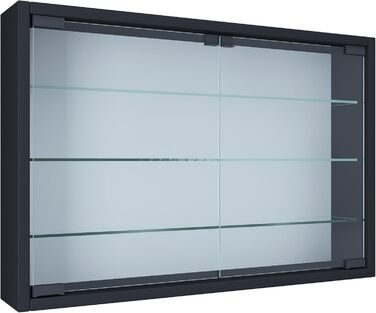 Підвісна скляна вітрина VCM Mandosa M, біла, 40x60x10 см, з ударостійким ESG-склом, сучасна настінна вітрина для зберігання, компактна
