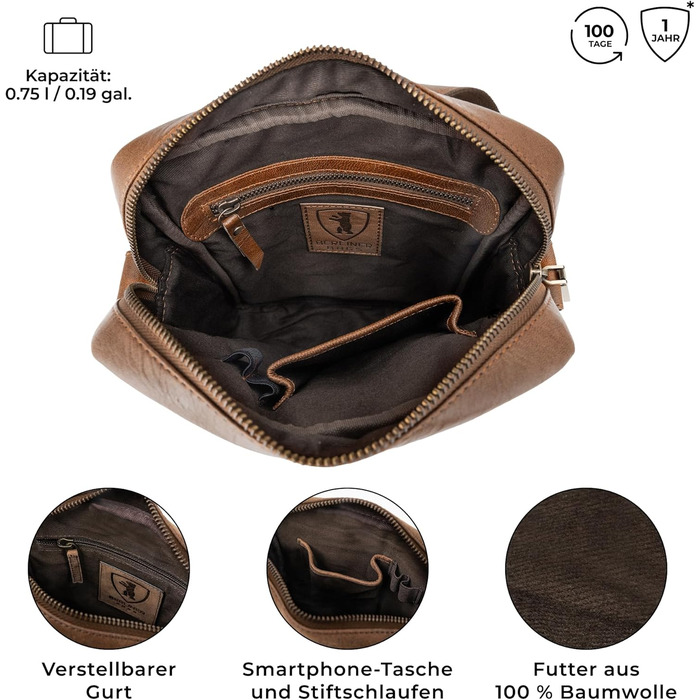 Чоловіча сумка через плече Berliner Bags Tom з натуральної шкіри (Earth, M)