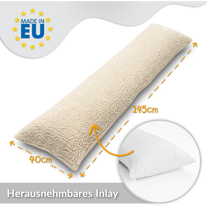 Подушка для вагітних Totsy Baby бокова підтримка, 40x145 см, сертифікат Oeko-Tex (Pumpkin)