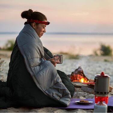 Спальний мішок 3-4 сезони Ultraleicht Mumienschлафзак [800г/1600г] для дорослих - Outdoor, кемпінг, трекінг, індор (зелений)