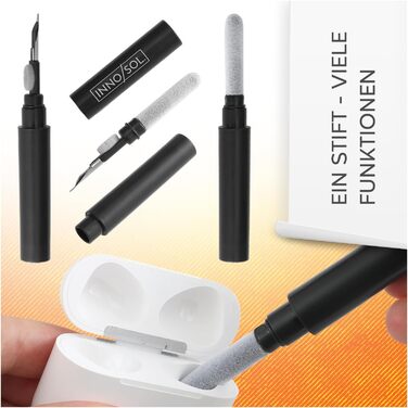 Набір для чищення AirPods, смартфона, камери та іншого: комплект для iPhone, клейка маса, очищувач для роз'ємів, мікрофібра, USB-C