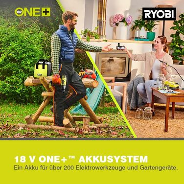 RYOBI 18V ONE+ акумуляторний дриль-шуруповерт R18DD3-0 (50Nm, 2 швидкості, патрон 13 мм, LED-підсвічування, без акумулятора та зарядного пристрою)