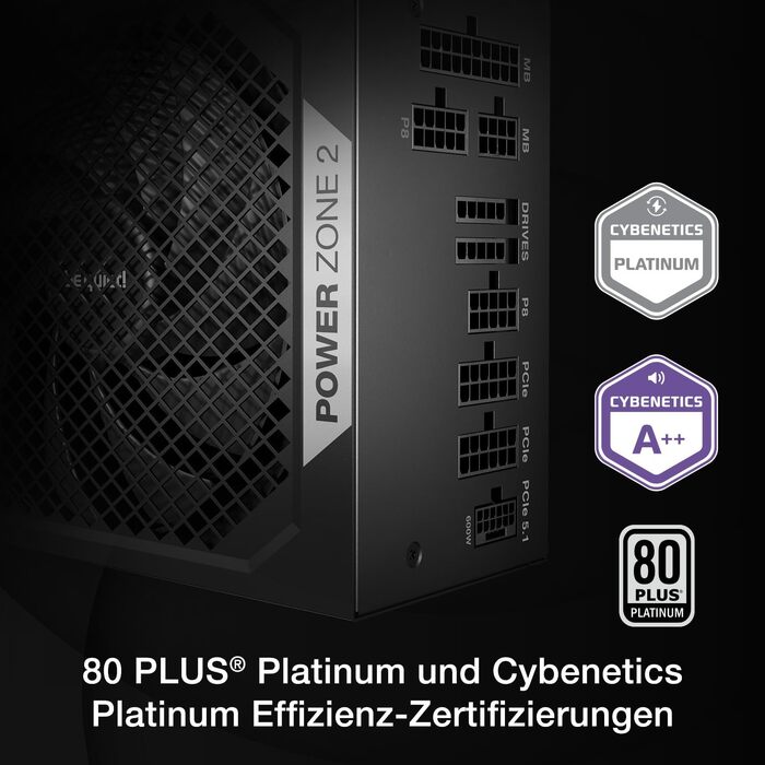 Блок живлення для ПК be quiet! Power Zone 2, 750W, сертифікація 80 Plus та Cybenetics Platinum