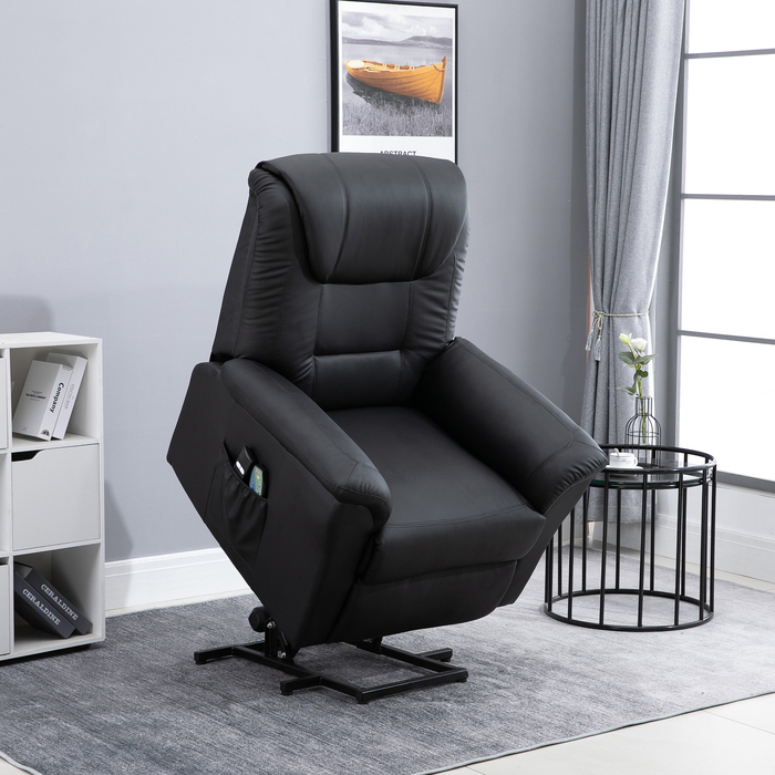 HOMCOM Recliner Chair with Rise Function, Electric Massage Chair with Heating Function, Adjustable, TV Chair with Remote Control