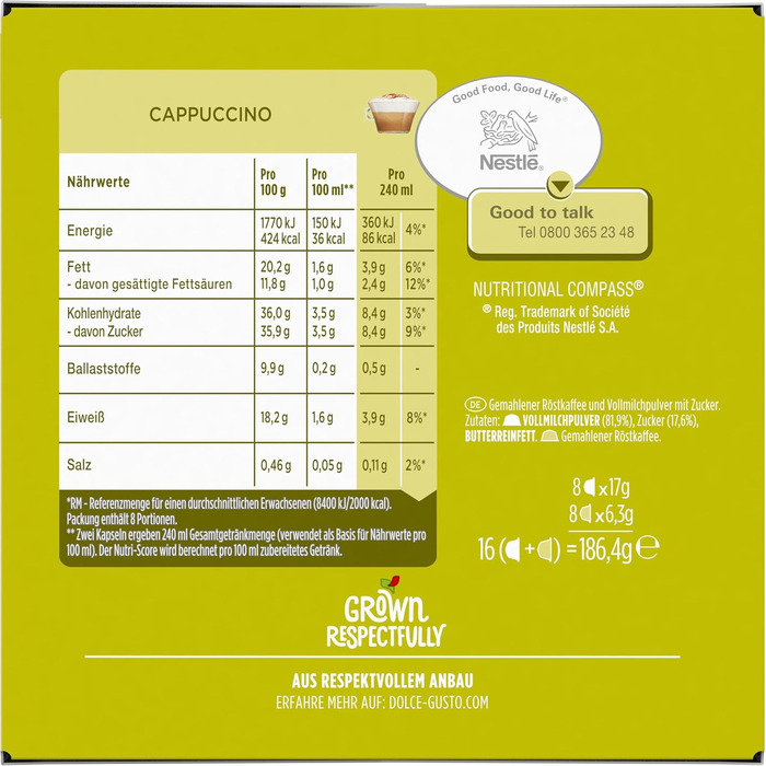 Кавові капсули NESCAFÉ Dolce Gusto Cappuccino, 3 упаковки по 16 капсул (48 шт)