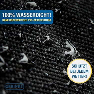Водонепроникний чохол SPRINKS® для газового гриля 77x67x110 см, оксфорд 600D, чорний, з ручками – захисна накривка для Weber, Napoleon, Enders