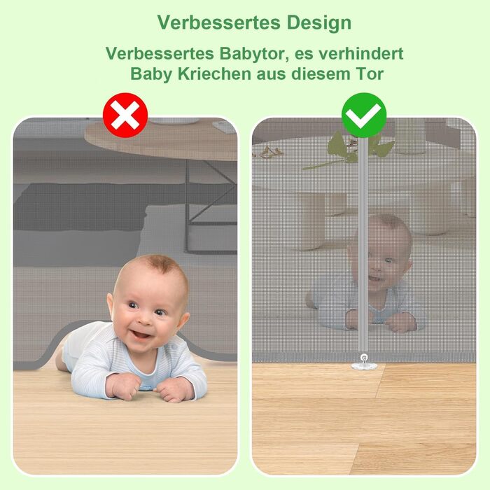 Захисне ворота для дитячих воріт, захист від сходів, розтяжне, 0-150 см, для дітей, котів та собак, внутрішнє та зовнішнє використання (200 см/сірий)