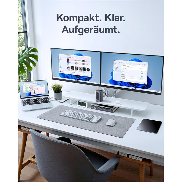 Базаус Док-станція USB-C 12-в-1 для ноутбуків Dell/HP/Lenovo/Asus/Acer/Mac: 2 монітори 4K HDMI, 10Gbps USB-C/A, 100W PD, Gigabit Ethernet