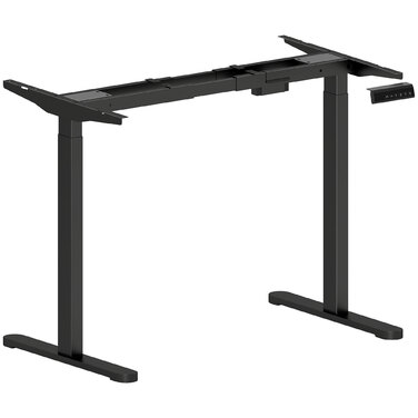 HOMCOM Height Adjustable Desk Frame Electric Table Frame with 2 Motors & 3 Memory Control Desk Legs with Low Noise, Collision Protection Black | Aosom
