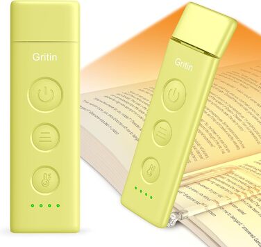 LED лампа для читання Gritin з кріпленням, USB-C, регульоване світло, 3 режими, без напруження для очей, для читання в ліжку, кут налаштування, для любителів книг (Смарагдово-зелений)
