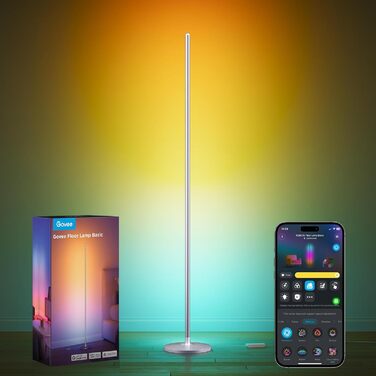Govee LED-лампа RGBIC для дому, з Wi-Fi, димування, сумісна з Alexa та Google Assistant, 16 мільйонів кольорів, 58 режимів, музичний режим, DIY для ігор та сну (срібна, 1 шт.)