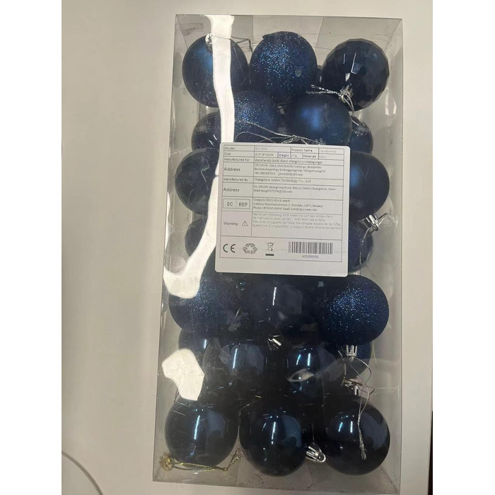 Набір ялинкових прикрас 36 шт. темно-синій, 6 см - ялинкові кулі для декорування