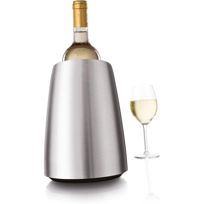 Vacu Vin 3649360 Active Wine Cooler Elegant, Stainless Steel, 208(h) x 155(dia)mm.