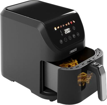 Фритюрниця Princess Slim Airfryer 5 л, 1500 Вт, тиха (55 дБ), компактна без масла, 8 програм, антипригарне покриття
