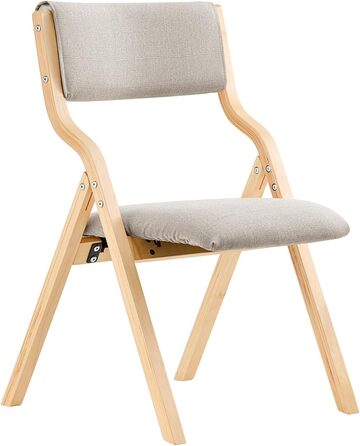 SoBuy FST40-W Folding Chair Kitchen Chair with Padded Seat and Backrest white (Grey)