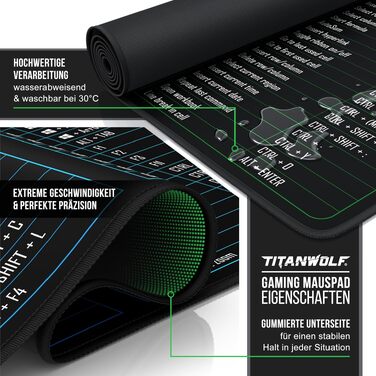 Ігровий килимок для миші CSL XXL Mousepad Gaming 900x400 мм, Alchemy — великий килимок на стіл для геймерів, сумісний з Roccat, Razer, Logitech