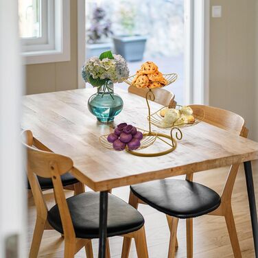 Етажерка для фруктів Evomosa з 3 ярусами: стильна та містка підставка для фруктів, снеків, золотава