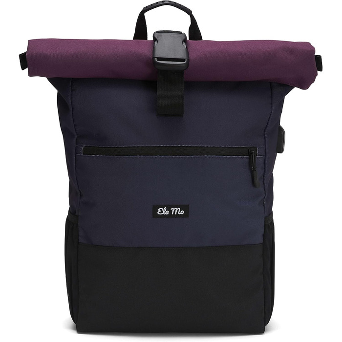 Жіночий рюкзак Ela Mo Rolltop: антикрадійний, для ноутбука, школа, університет, бізнес (Berry)