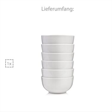 Singer | Cereal Bowls New Port, 6-piece Cereal Bowl Set made of Porcelain, Cereal, Deep Plate in White | 500 ml Cereal Bowls 6 pcs.