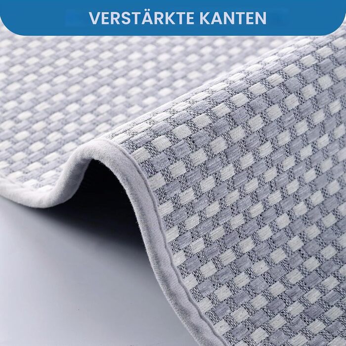 Килимок для ванної кімнати Badteppich Chenille, протиковзкий та вологопоглинаючий, 50x150 см, світло-сірий
