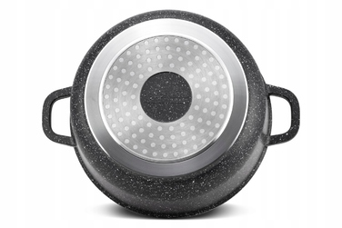 Каструля MasterPan MP-2116 з мармуровим покриттям, алюмінієва, 26 см, 5.5 л, для індукційних плит