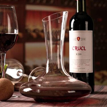 Wine Aerator Decanter Set with Drying Stand, Stopper, Brush, and Pearls, Decanter, Wine Decanter, Wine Gift, Wine Decanter, Carafe, 100% Lead-Free Blown Glass