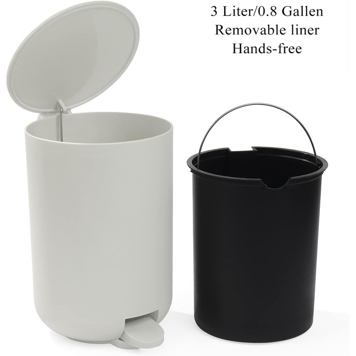 GAHEFY Badset Badezimmer Zubehör Set Beige, Badausstattung Sets Deko, 5-teiliges Bad Set - Seifenspender, Zahnbürstenhalter, Schminktablett, Klobürste und Mülleimer Set für Bad (Beige)