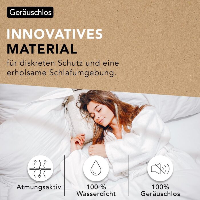 Mattress Protector 180 x 200 cm | Mattress Topper | Waterproof & Silent | Hypoallergenic & Absorbent Cotton | Anti-Mite | All-Around 40 cm | Oeko-TEX | Ôhm