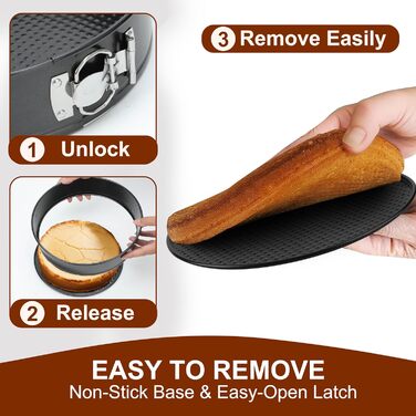 Набір форм для випічки isheTao Springform (4 шт.) - діаметр 11/18/23/26 см, знімний дно, антипригарне покриття, для пирогів, кексів, піци та кішів, з вуглецевої сталі