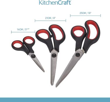 Набір кухонних ножиць KitchenCraft з підставкою, багатофункціональні ножиці, 4 предмети, чорний