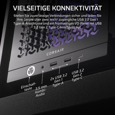 Корпус ПК CORSAIR 4000D RS ARGB Mid-Tower ATX з RGB підсвічуванням, чорний