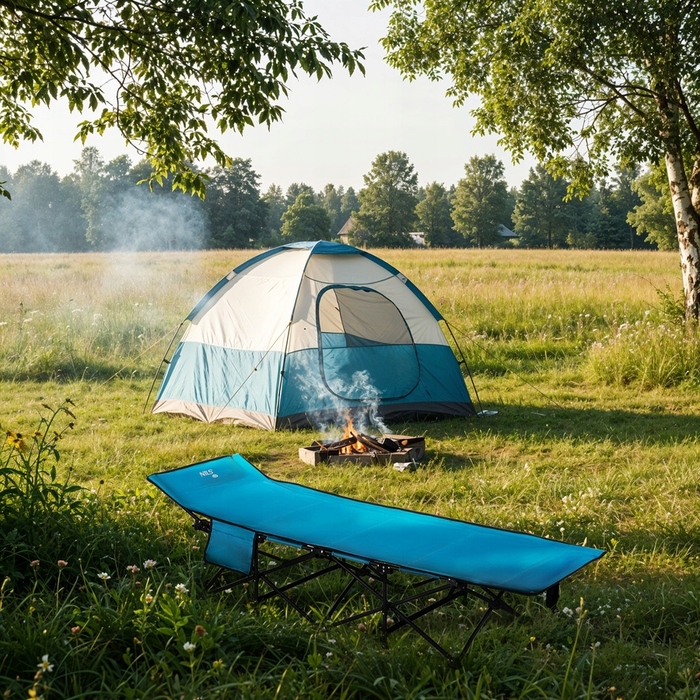 Розкладне ліжко Nils Camp, 188 x 67 см, синій